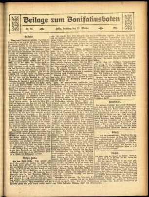 Zweite Ausgabe vom Sonntag, den 22. Oktober 1911.