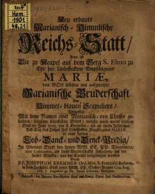 Neuerbaute Marianische Himmlische Reichs-Statt