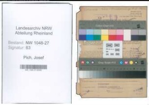 Entnazifizierung Josef Pich , geb. 08.07.1903 (Direktor)