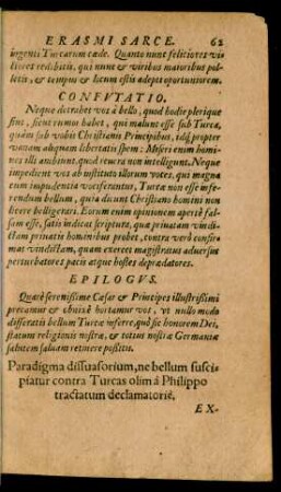 Paradigma dissuasorium, ne bellum suscipiatur contra Turcas ...