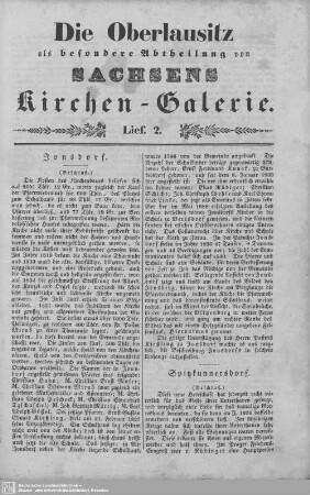 Jonsdorf (Beschluß), Spitzkunnesdorf (Beschluß), Schmorkau, Hainewalde : 2. Lieferung