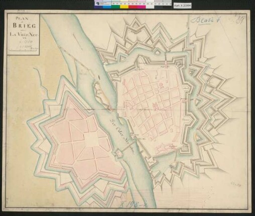 Plan de Brieg avec La Ville Neuve : [mit Entwurf für die Anlage einer befestigten Neustadt auf dem rechten Oderufer