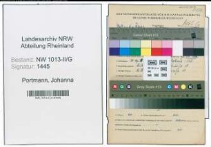 Entnazifizierung Johanna Portmann , geb. 30.04.1904 ()