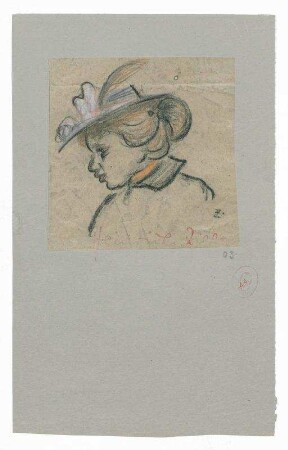 Frau mit Federhut