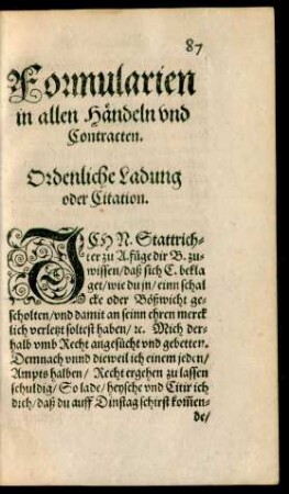 Formularien in allen Händeln und Contracten.