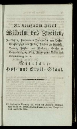 Militair- Hof- und Civil-Staat