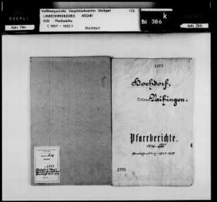 Hochdorf/Enz: Pfarrberichte und Pfarrbeschreibungen
