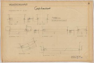 Grund, Peter; Groß - Umstadt; Volksschule und Turnhalle - Fensterbänke (Details)