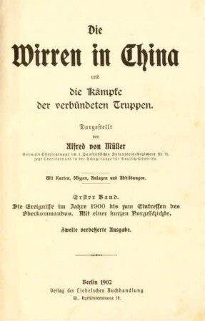 Bd. 1: Die Ereignisse im Jahre 1900 bis zum Eintreffen des Oberkommandos : mit einer kurzen Vorgeschichte