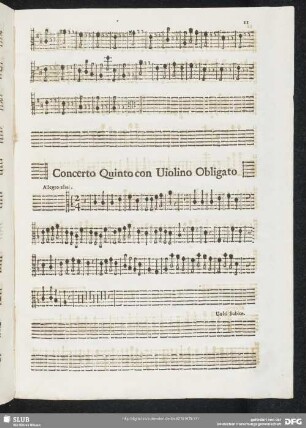 Concerto quinto con violino obligato