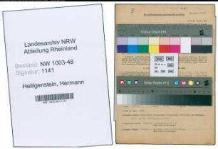 Entnazifizierung Hermann Heiligenstein , geb. 28.12.1907 (Leitender Angestellter)