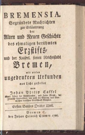 Ersten Bandes Dritter Theil