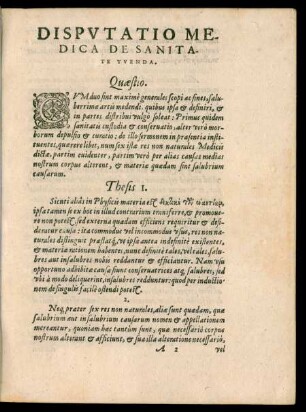 Disputatio Medica De Sanitate Tuenda.