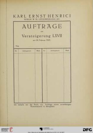 Auftragsliste