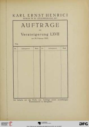 Auftragsliste