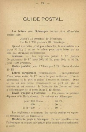 Guide postal