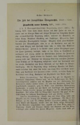 Erster Abschnitt. Die Zeit des französischen Übergewichts, 1648-1740