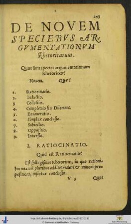De Novem Speciebus Argumentationum Rhetoricarum