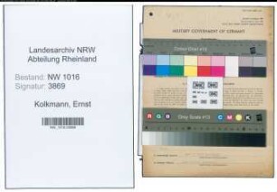 Entnazifizierung Ernst Kolkmann , geb. 16.10.1890 (Landwirt)