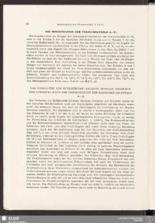 Die Desoxydation Der Versuchsstähle A-U5