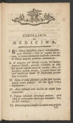 Corollaria Ex Medicina