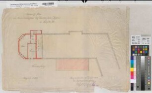 Münster (Münster) Erweiterung des Anatomischen Instituts der Universität (Entwurfsskizze) Kellergeschoß 1912 1 : 100 48 x 72 kol. Zeichnung Sittel, Stadtbauverwaltung Staatshochbauamt Münster