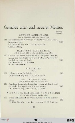 Gemälde alter und neuerer Meister (Nr. 220-276)
