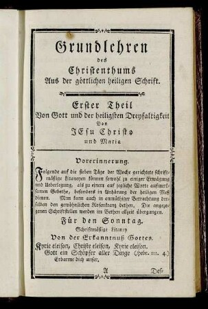Erster Theil Von Gott und der heiligsten Dreyfaltigkeit von Jesu Christo und Maria