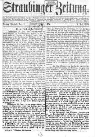 Straubinger Zeitung. 1870,7/12, 1870,7/12