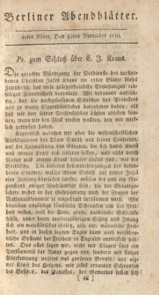 48tes Blatt. Den 24ten November 1810.