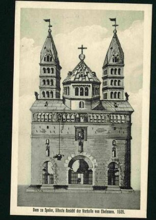 Dom. Älteste Ansicht der Vorderhalle von Ebelmann, 1609