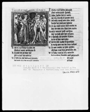 Weltchronik - Bruder Philipp — ---, Folio 1recto-256recto---, Folio 1recto-256rectoVertreibung aus dem Paradies, Folio 18recto