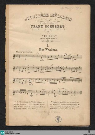 Die schöne Müllerin : für Violine
