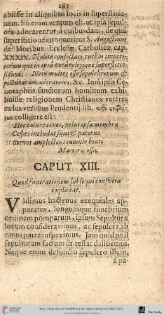 Cap. XIII. De Funerationem subsequi consvetis