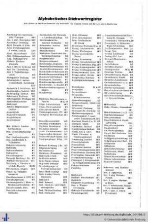 Alphabetisches Stichwortregister.