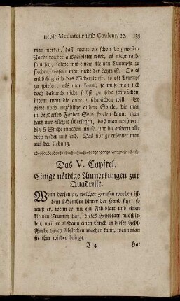 Das V. Capitel. Einige nöthige Anmerkungen zur Quadrille