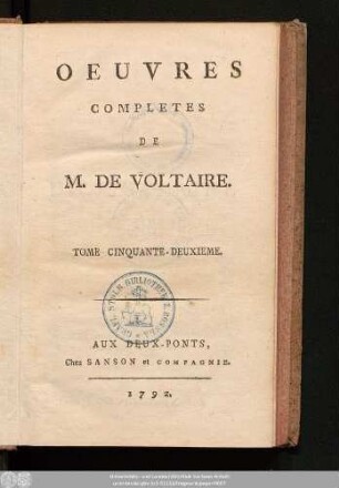 Tome Cinquante-Deuxieme = Dictionnaire Philosophique, Tome I.: Oeuvres Completes De M. De Voltaire
