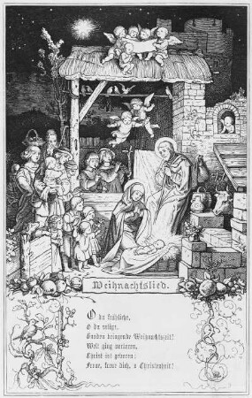 Weihnachtslied : Weihnachtslied. aus: Christenfreude in Lied und Bild. Geistliche Lieder mit Holzschnitten...Holzschnitt; 177 x 111 mm. 1855