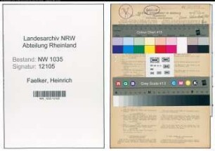 Entnazifizierung Heinrich Faelker , geb. 05.01.1890 (Steiger)