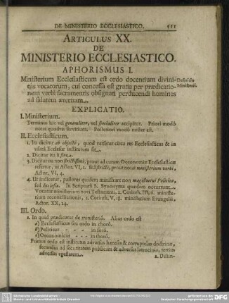 Articulus XX. De Ministerio Ecclesiastico