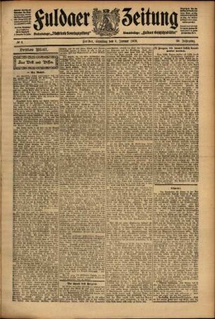 Dritte Ausgabe vom Samstag, den 09. Januar 1909.