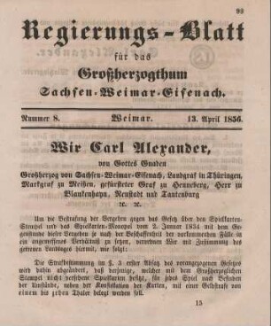 Nr. 8 : 13. April 1856