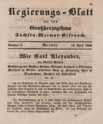 Nr. 8 : 13. April 1856