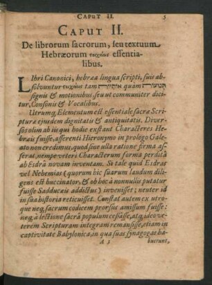 Caput II. De librorum sacrorum, seu textuum Hebraeorum ... essentialibus.