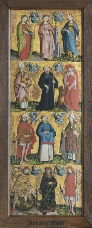 Marienaltar — Zwölf Heilige — Die drei Heiligen Achatius, Augustinus und Ambrosius
