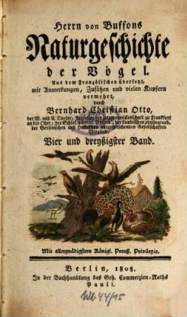 Herrn von Büffons Naturgeschichte der Vögel, 34