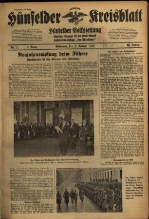Erste Ausgabe vom Mittwoch, den 02. Januar 1935.
