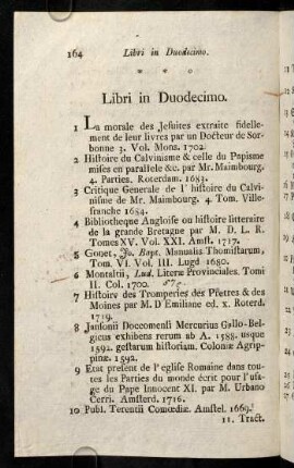 164-174, Libri in Duodecimo.