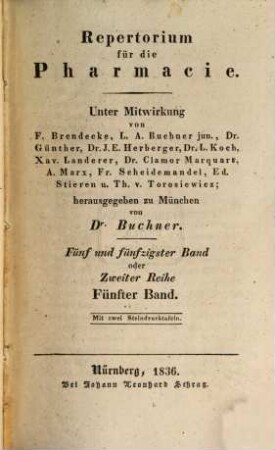 Repertorium für die Pharmacie, 55. 1836