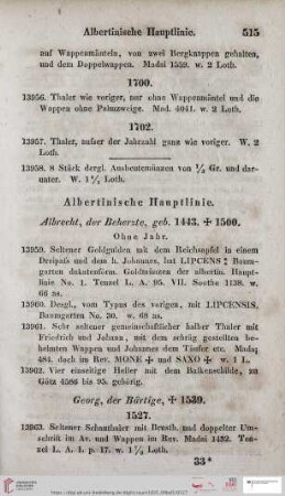 Albertinische Hauptlinie (Nr. 13959 - 15785)
